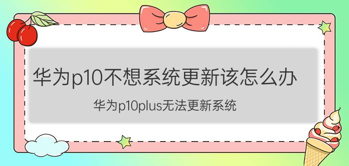 华为p10不想系统更新该怎么办 华为p10plus无法更新系统？